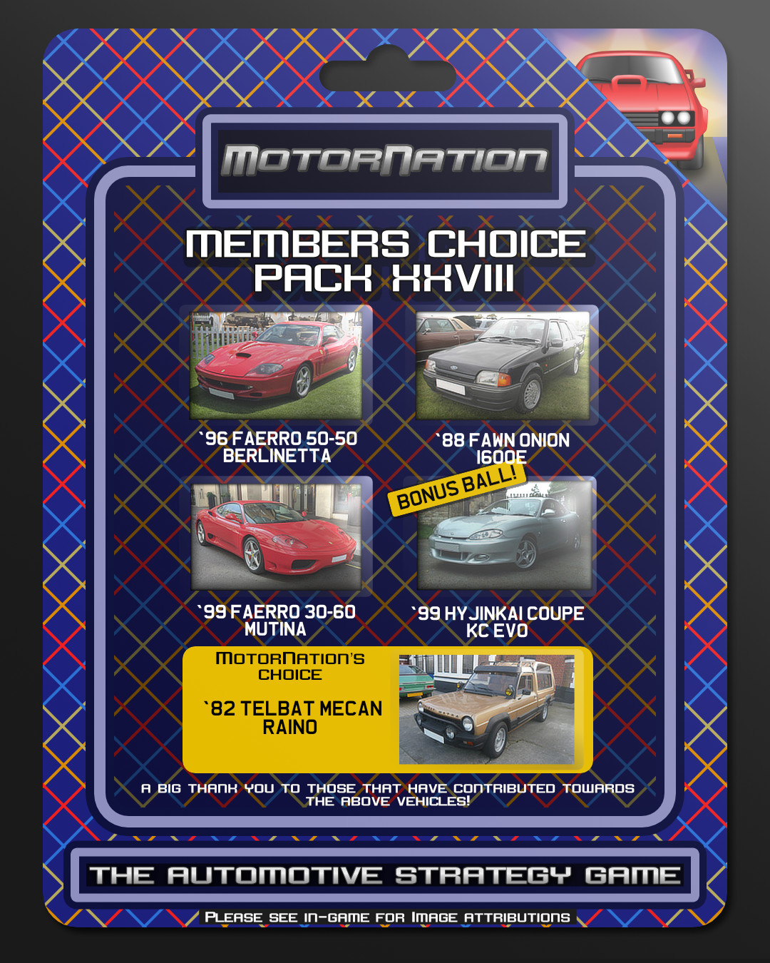 Picture showing vehicles as part of this Members Choice Pack release.