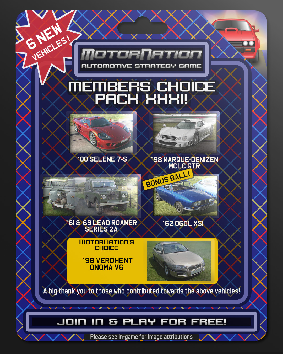 Picture showing vehicles as part of this Members Choice Pack release.