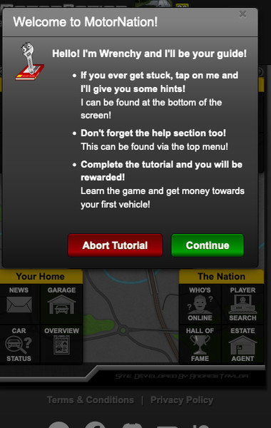 In game tutorial to help new players get to grips with the game